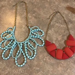 Blue and Coral Necklaces